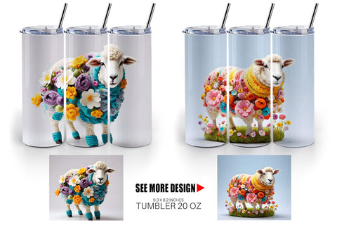 Tumbler Wrap Sheep Easter Embroidery Sublimation artnoy 