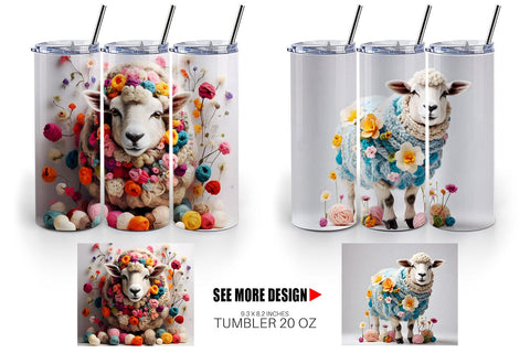 Tumbler Wrap Sheep Easter Embroidery Sublimation artnoy 