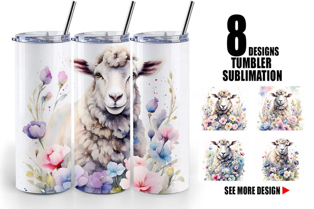 Tumbler Wrap Sheep Easter Sublimation artnoy 
