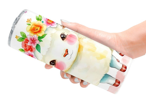 Tumbler Wrap Sheep with Floral Crowns Sublimation artnoy 