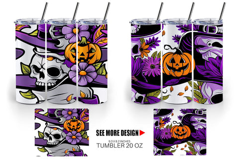 Tumbler Wrap Skull Pattern Sublimation artnoy 