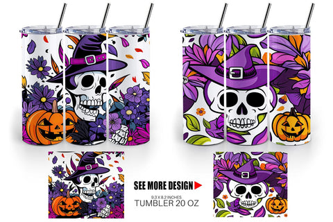 Tumbler Wrap Skull Pattern Sublimation artnoy 
