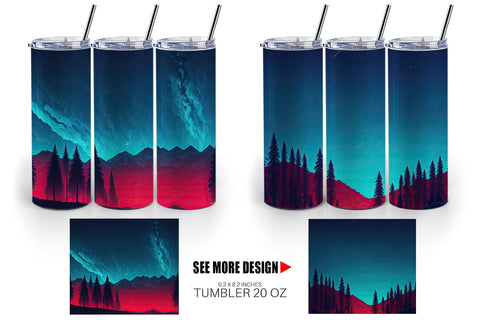 Tumbler Wrap Sky Shine Landscape Sublimation artnoy 