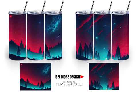 Tumbler Wrap Sky Shine Landscape Sublimation artnoy 