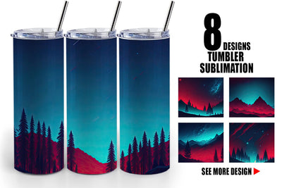 Tumbler Wrap Sky Shine Landscape Sublimation artnoy 
