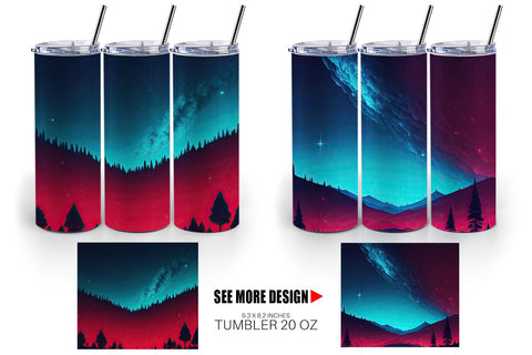 Tumbler Wrap Sky Shine Landscape Sublimation artnoy 