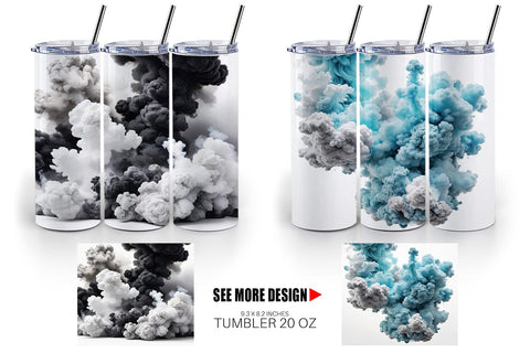 Tumbler Wrap Smoke Realistic Sublimation artnoy 
