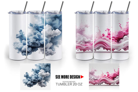 Tumbler Wrap Smoke Realistic Sublimation artnoy 