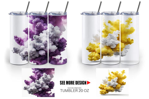 Tumbler Wrap Smoke Realistic Sublimation artnoy 
