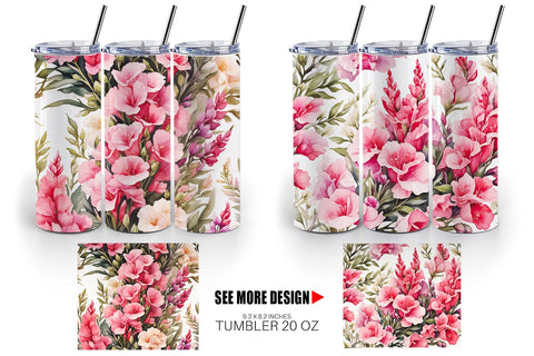 Tumbler Wrap Snapdragon Pattern Sublimation artnoy 