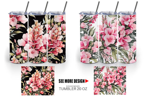 Tumbler Wrap Snapdragon Pattern Sublimation artnoy 