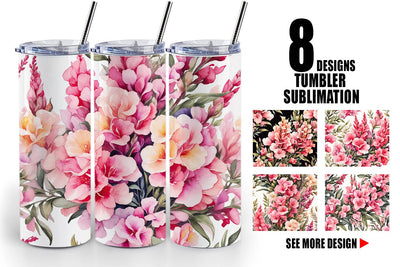 Tumbler Wrap Snapdragon Pattern Sublimation artnoy 