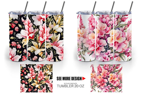Tumbler Wrap Snapdragon Pattern Sublimation artnoy 