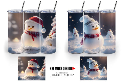 Tumbler Wrap Snowman Christmas Sublimation artnoy 