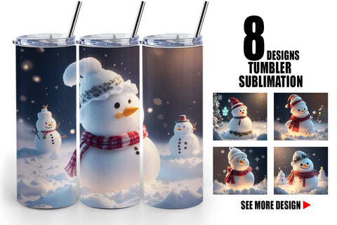 Tumbler Wrap Snowman Christmas Sublimation artnoy 