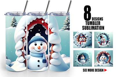 Tumbler Wrap Snowman Sublimation artnoy 