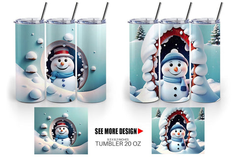 Tumbler Wrap Snowman Sublimation artnoy 