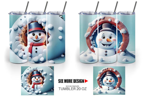 Tumbler Wrap Snowman Sublimation artnoy 