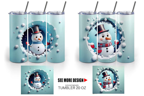 Tumbler Wrap Snowman Sublimation artnoy 