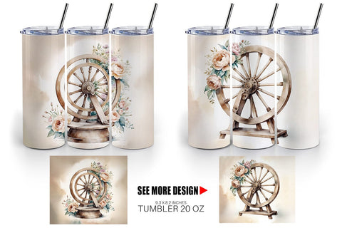 Tumbler Wrap Spinning Wheel Sublimation artnoy 