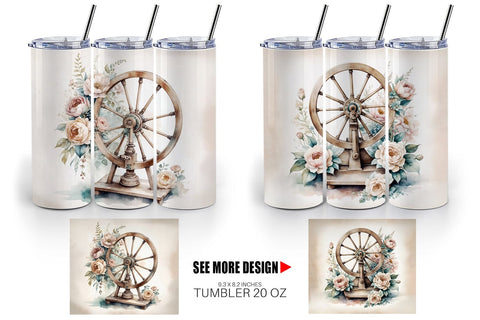 Tumbler Wrap Spinning Wheel Sublimation artnoy 