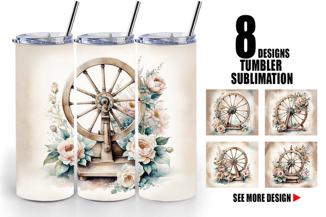Tumbler Wrap Spinning Wheel Sublimation artnoy 
