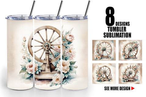 Tumbler Wrap Spinning Wheel Sublimation artnoy 
