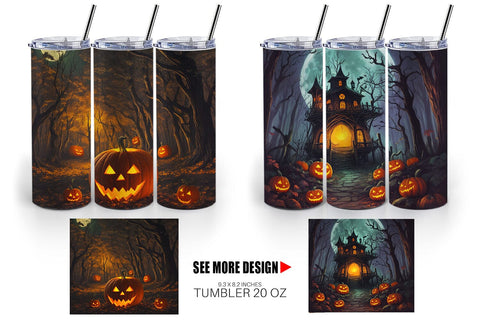 Tumbler Wrap Spooky Forest Halloween Sublimation artnoy 