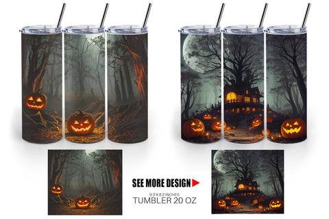 Tumbler Wrap Spooky Forest Halloween Sublimation artnoy 
