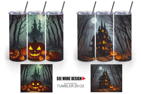 Tumbler Wrap Spooky Forest Halloween Sublimation artnoy 