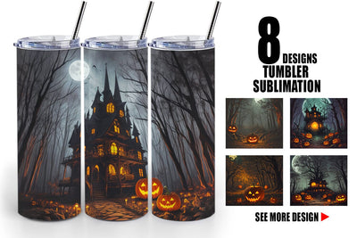 Tumbler Wrap Spooky Forest Halloween Sublimation artnoy 