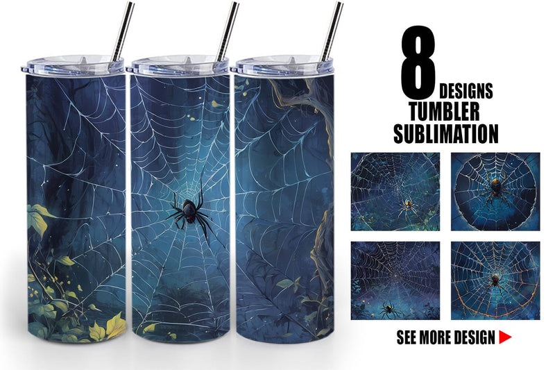 Tumbler Wrap Spooky Spider Web Sublimation artnoy 