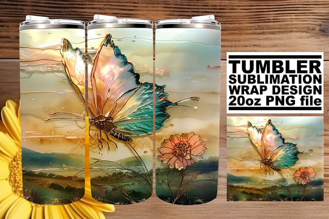 Tumbler Wrap Spring 3D Glitter Sublimation afrosvg 