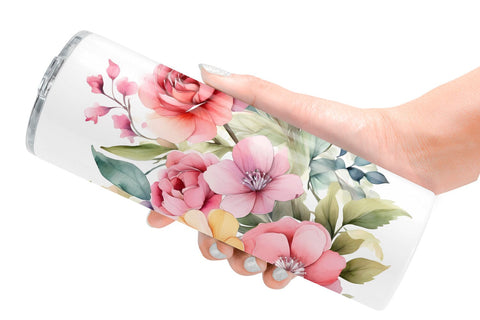 Tumbler Wrap Spring Flowers Bouquet Sublimation artnoy 