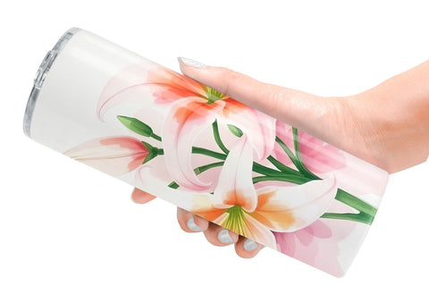 Tumbler Wrap Spring lilies Sublimation artnoy 