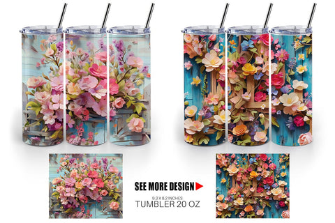 Tumbler Wrap Spring Wooden Fence Sublimation artnoy 