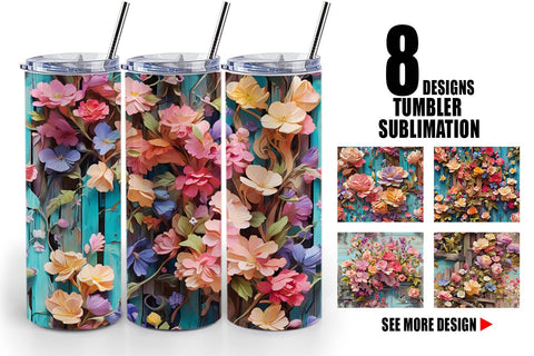 Tumbler Wrap Spring Wooden Fence Sublimation artnoy 