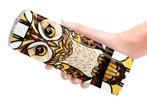 Tumbler Wrap Stained Glass Owl Sublimation artnoy 