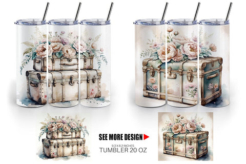 Tumbler Wrap Steamer Trunk Sublimation artnoy 