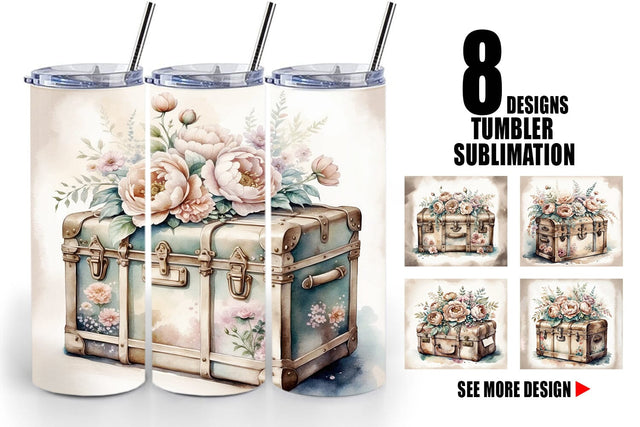Tumbler Wrap Steamer Trunk Sublimation artnoy 