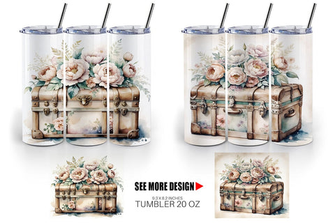 Tumbler Wrap Steamer Trunk Sublimation artnoy 