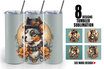 Tumbler Wrap Steampunk Dog Sublimation artnoy 