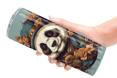 Tumbler Wrap Steampunk Panda Sublimation artnoy 