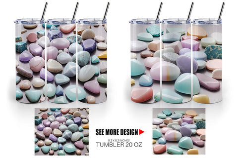 Tumbler Wrap Stones Pastel Color Sublimation artnoy 