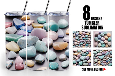 Tumbler Wrap Stones Pastel Color Sublimation artnoy 