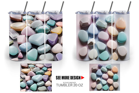 Tumbler Wrap Stones Pastel Color Sublimation artnoy 