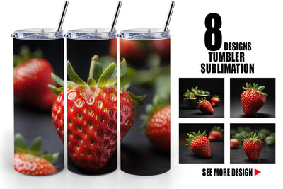 Tumbler Wrap Strawberry Fruit Sublimation artnoy 