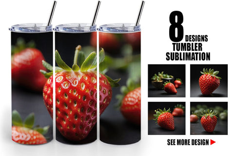 Tumbler Wrap Strawberry Fruit Sublimation artnoy 