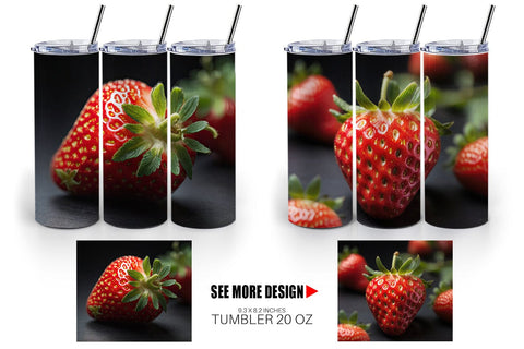 Tumbler Wrap Strawberry Fruit Sublimation artnoy 