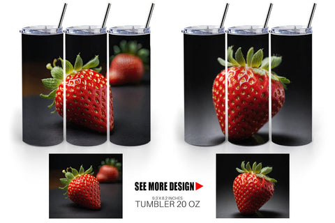Tumbler Wrap Strawberry Fruit Sublimation artnoy 